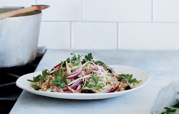 Apple cider-cooked farro