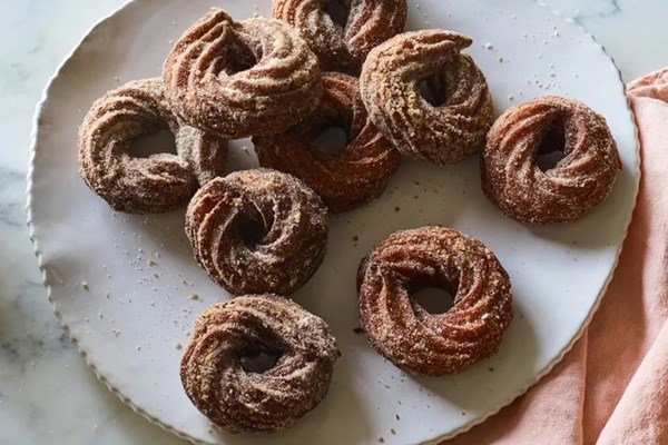 Apple cider five spice crullers
