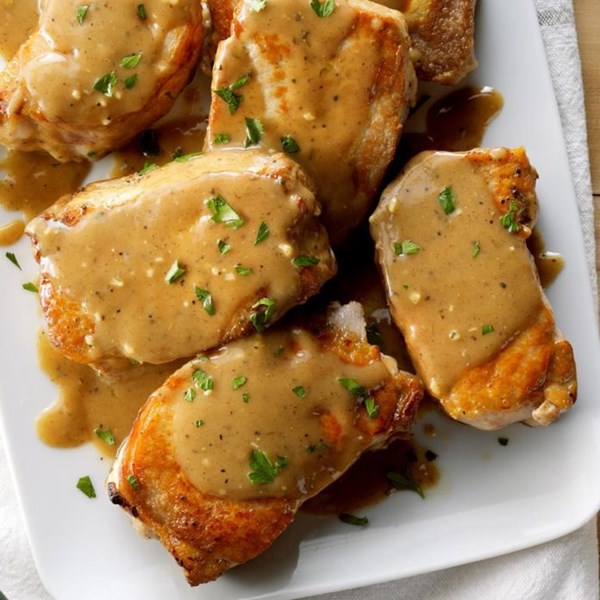 Apple cider pork chops