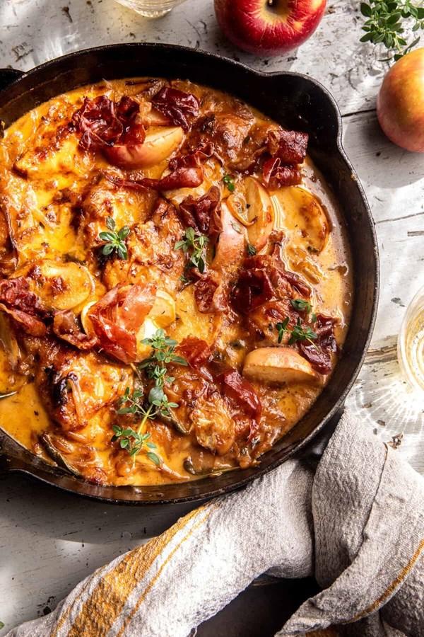 Apple cider smothered chicken