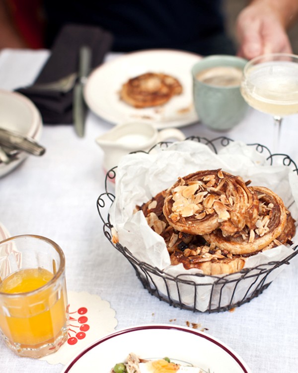 Apple, cinnamon & almond swirls with honey glaze