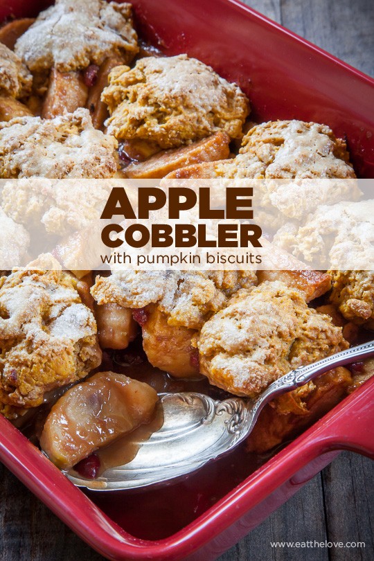 Apple cobbler with pumpkin biscuits