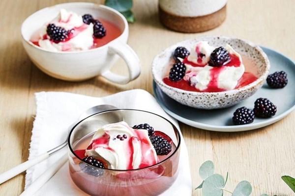 Apple-core jelly, preserved blackberry fool