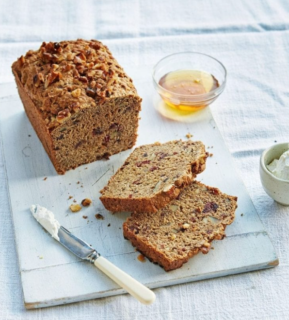 Apple, cranberry and walnut gluten-free loaf