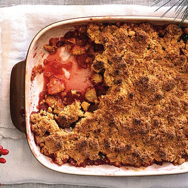 Apple-cranberry crisp with polenta streusel topping