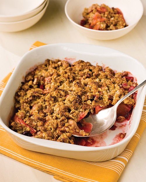 Apple-cranberry crumble