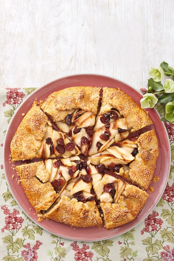 Apple-cranberry galette