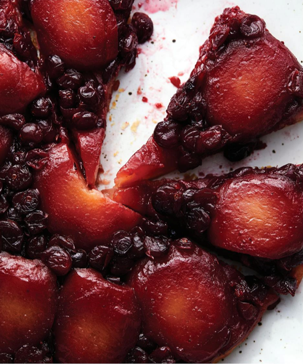 Apple-cranberry tarte Tatin