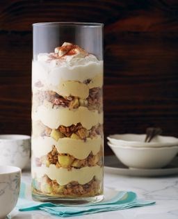 Apple crisp and bourbon-cream trifle