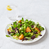 Apple, cucumber and black pudding salad