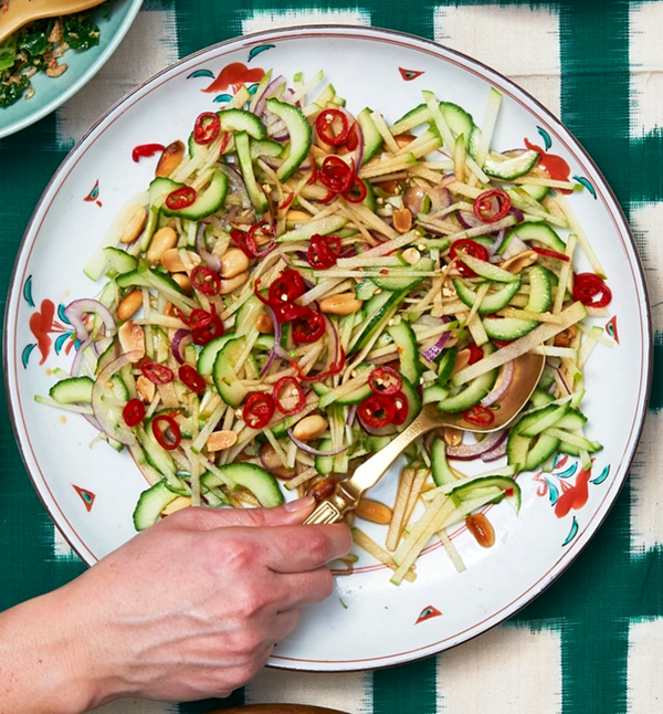 Apple, cucumber and peanut salad