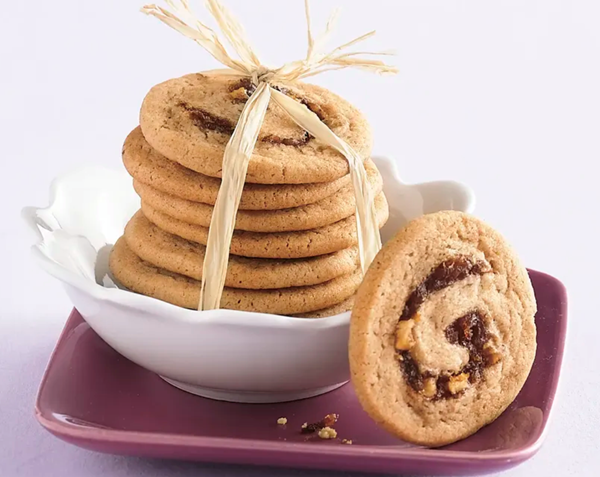 Apple-date swirl cookies