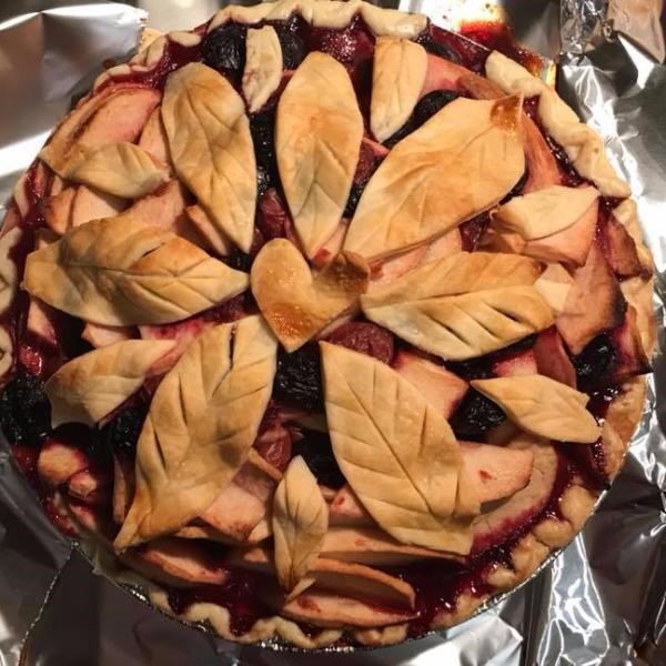Apple-double cherry pie