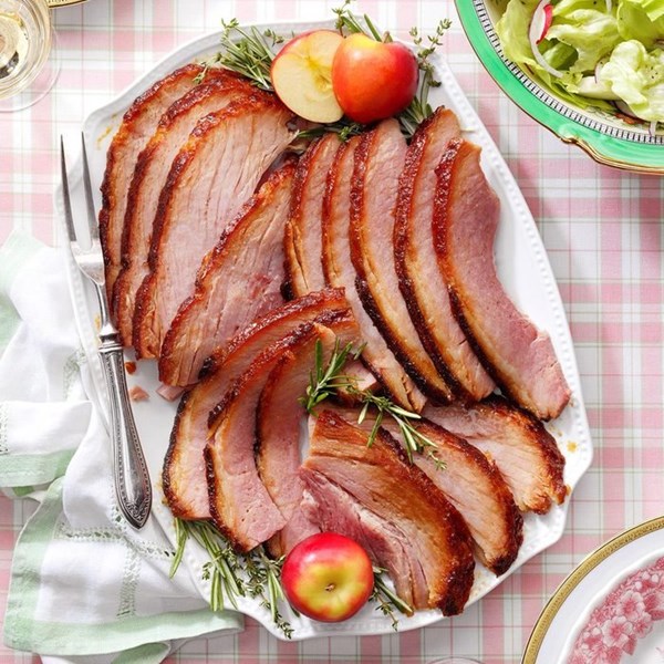 Apple-glazed holiday ham
