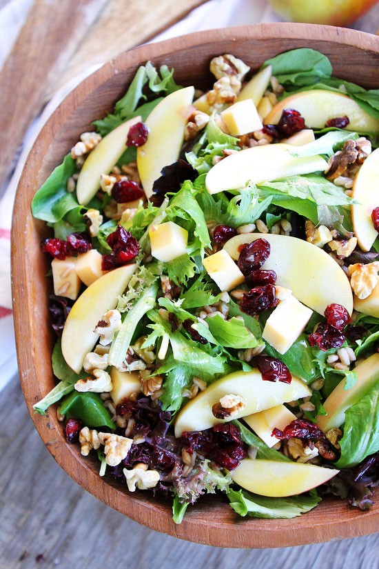 Apple, Gouda, and farro salad
