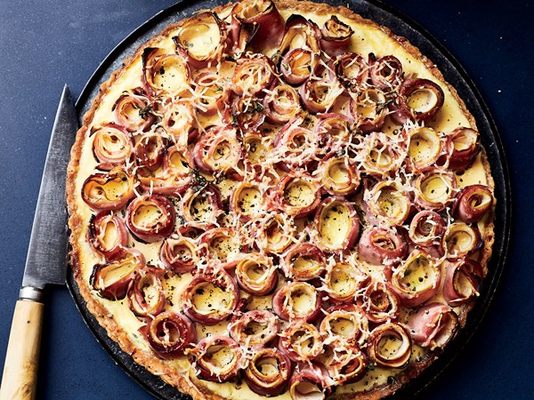 Apple-ham quiche