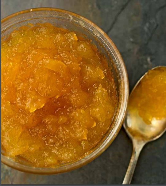 Apple, honey, and rose water jam