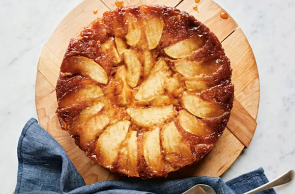 Apple-honey upside-down cake