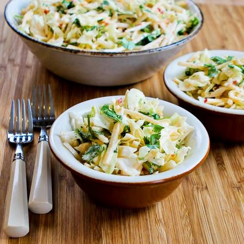 Apple-jicama slaw with sweet and spicy Sriracha dressing