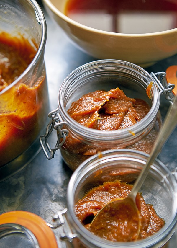 Apple, pear, and apricot butters