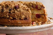 Apple, pear, and cranberry coffee cake
