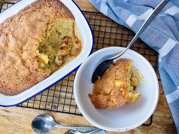 Apple, pear and ginger pudding cake