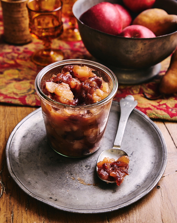 Apple-pear-cranberry compote
