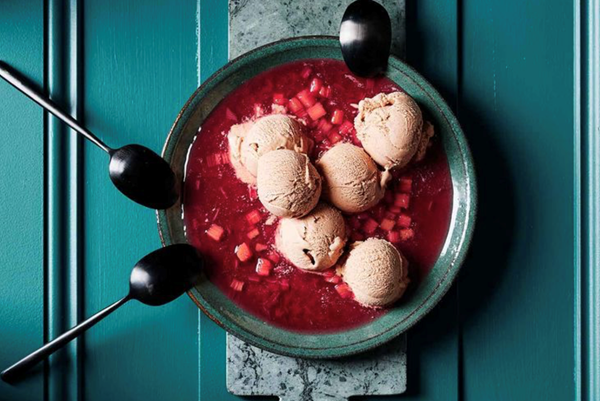 Apple pie ice cream, rhubarb
