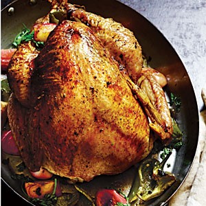 Apple-poblano whole roast turkey