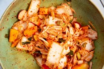 Apple radish napa kimchi
