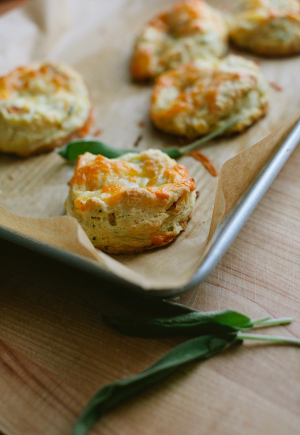 Apple, sage and cheddar biscuits