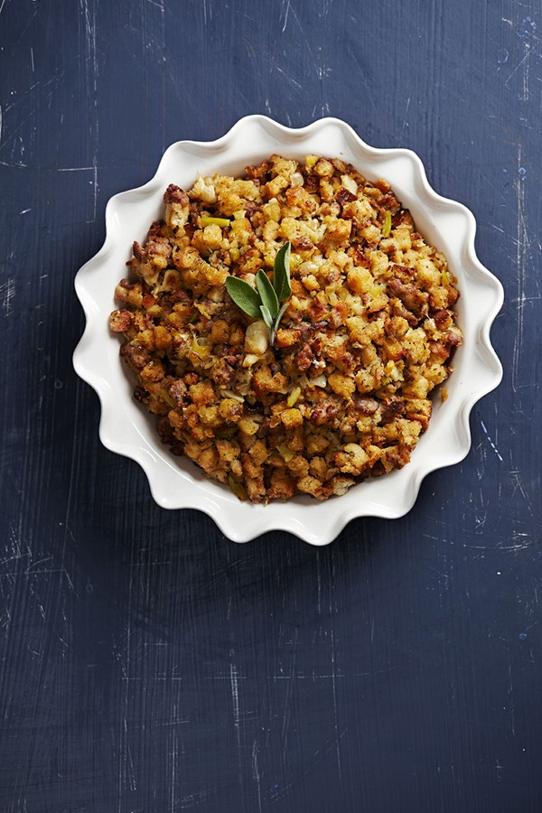 Apple, sage, and sausage stuffing