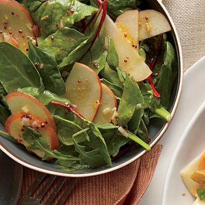 Apple salad with mustard dressing
