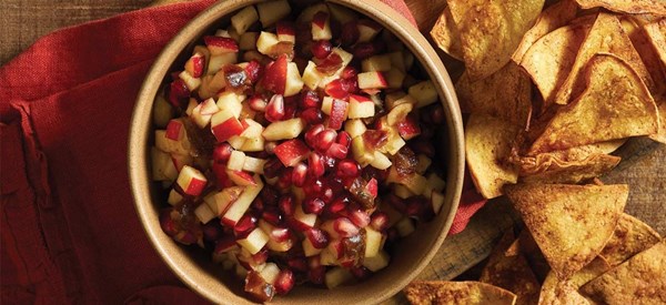 Apple salsa and cinnamon chips 