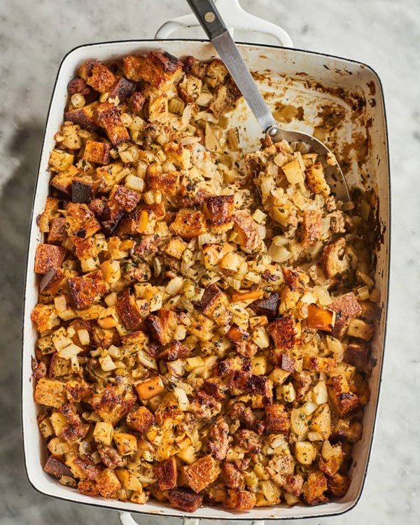 Apple sausage stuffing