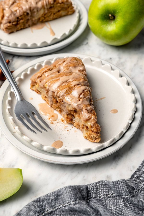 Apple scones with spiced glaze