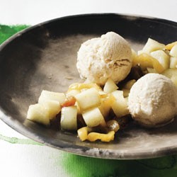 Apple semifreddo with apple salad