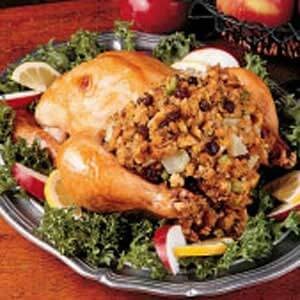 Apple-stuffed chicken