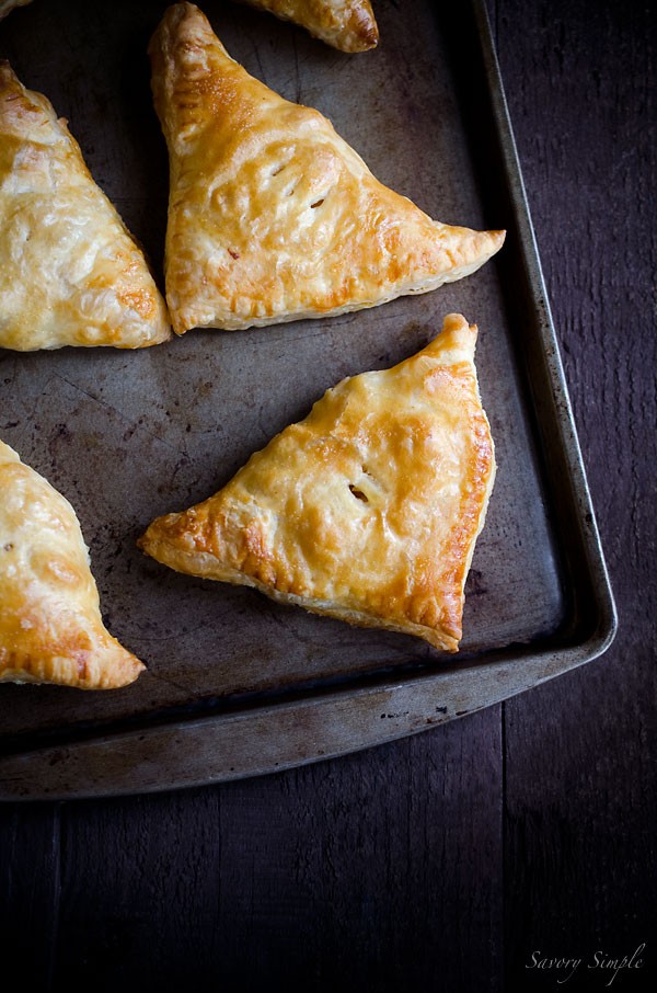 Apple, sweet potato and bacon turnovers