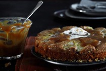 Apple tea cake with maple glaze