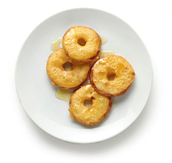 Apple tempura with honey