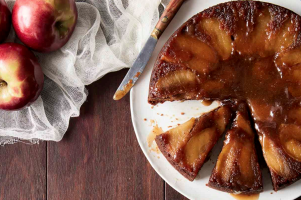 Apple upside-down cake