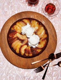 Apple, walnut, and honey upside-down cake [Lidey Heuck]