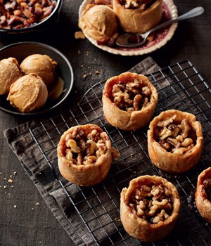 Apple-walnut butter tarts with caramel ice cream [The Village House / Mike Houle & Sarah Swan]