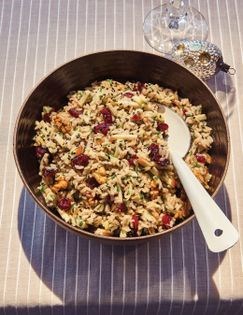 Apple, walnut, cranberry & brown rice salad