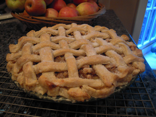 Apple walnut custard pie