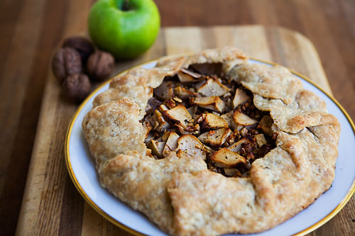 Apple walnut Gorgonzola rustic tart