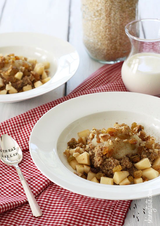 Apples and cinnamon breakfast quinoa