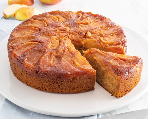 Apples and honey upside-down cake