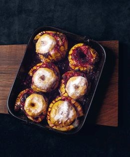 Apples with cherry and Calvados
